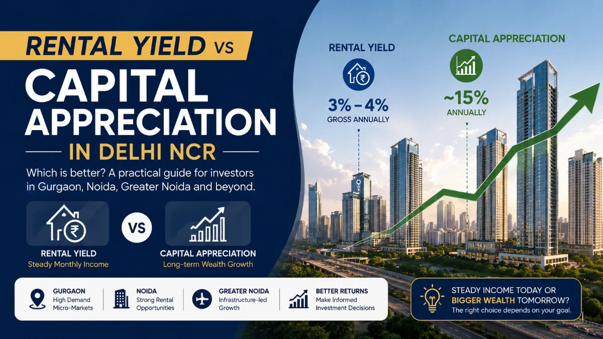 Rental Yield vs Capital Appreciation in Delhi NCR